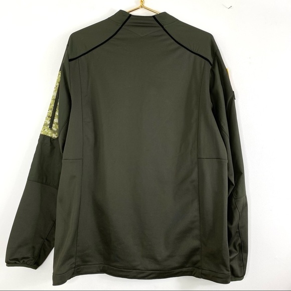 Nike NFL ONFIELD Jets Camo Pocket Half Zip Pullover Jersey Shirt Military Green - Picture 4 of 10